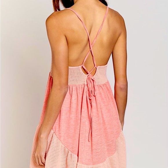 POL Coral Pink Mini Flowy Sundress - Picture 7 of 14